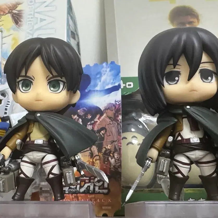 [BUNJANG] Attack on Titan Eren &amp; Mikasa Survey Corps ver. Nendoroid Bundle Set / 진격의 거인 에렌 미카사 (조사병단 ver)넨도로이드 일괄 판매