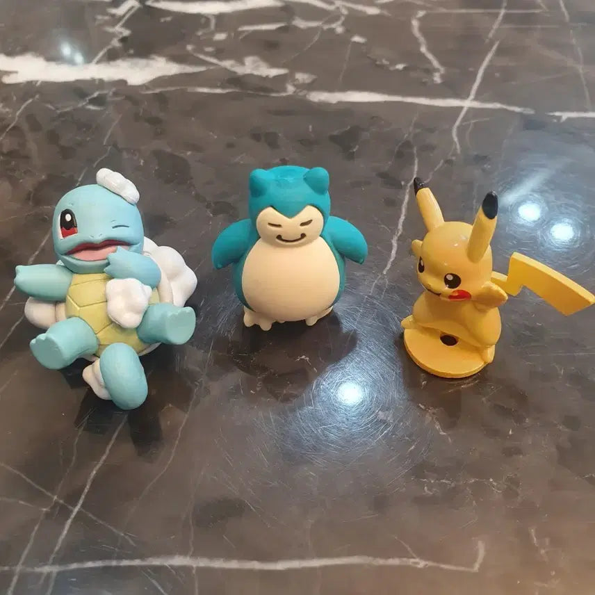 [BUNJANG] Pokemon Squirtle, Snorlax, Pikachu Gachapon Set / 포켓몬스터 꼬부기/잠만보/피카츄 가챠 3개세트