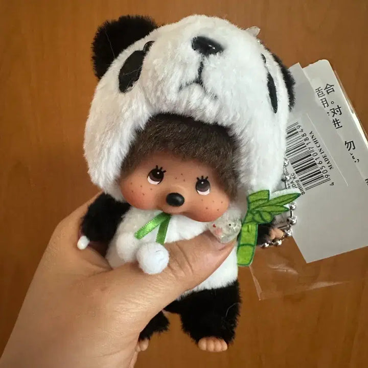 [BUNJANG] Osaka Limited Edition Panda Monchhichi Plush Keychain / 오사카 한정판 판다 몬치치