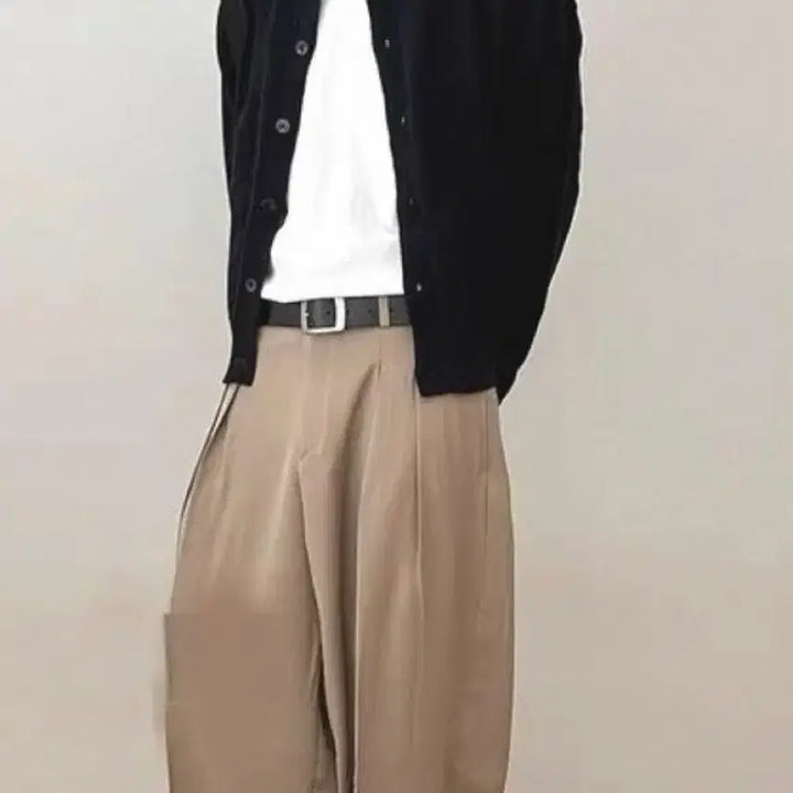 [BUNJANG] Washable Knit Cardigan Set (Gray/Black) / 워셔블 니트 가디건 그레이/블랙 2장