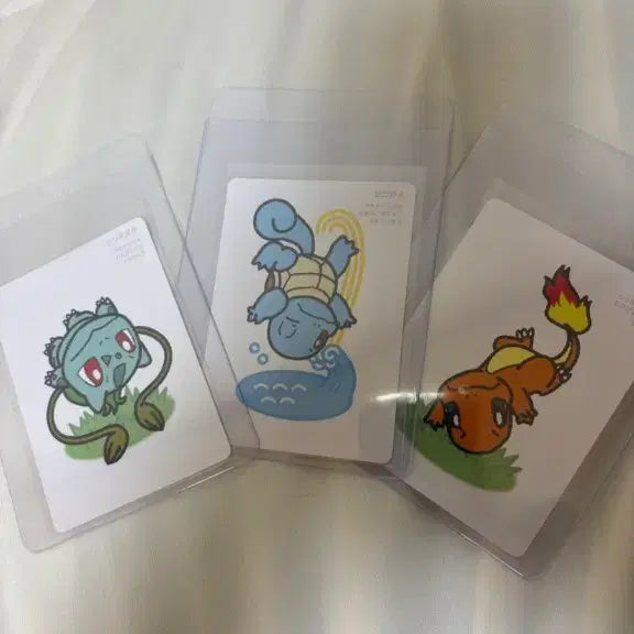 [BUNJANG] Pokemon Taruka Card Set - Bulbasaur, Squirtle, Charmander Illustration / 포켓몬 타루카 카드 이상해씨/꼬부기/파이리 일러스트