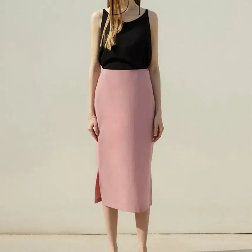 [BUNJANG] ciewa Slit Skirt Pink M / 시에 비아 슬릿 스커트 핑크m