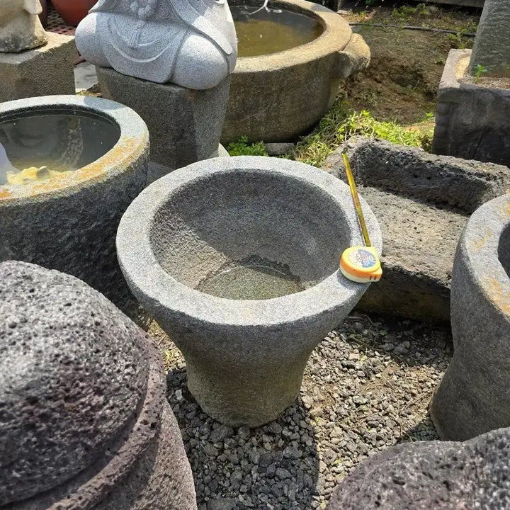 [BUNJANG] Seocheon Cheongseok Dolhasegi Stone Mortar and Pestle Set / 서천 청석절구