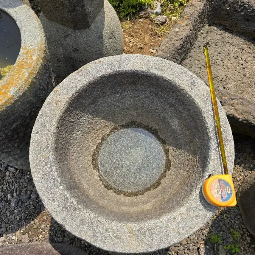 [BUNJANG] Seocheon Cheongseok Dolhasegi Stone Mortar and Pestle Set / 서천 청석절구
