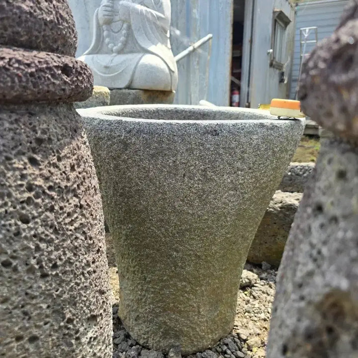 [BUNJANG] Seocheon Cheongseok Dolhasegi Stone Mortar and Pestle Set / 서천 청석절구