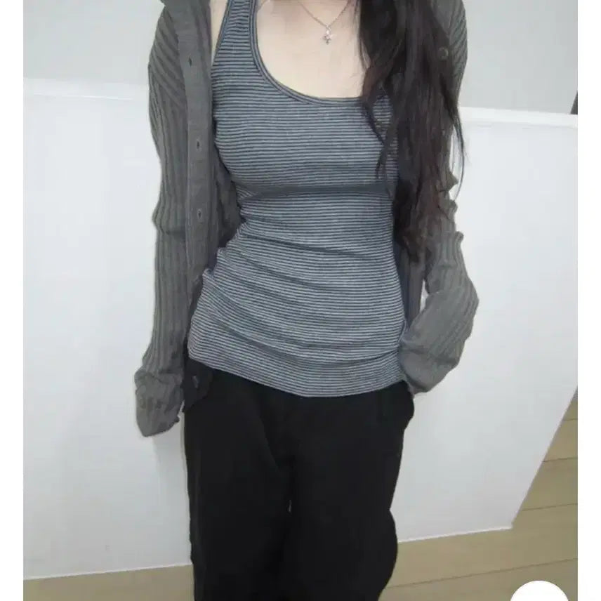 [BUNJANG] IZIZ Drop Hoodie Cardigan Charcoal / 베몬 아사 착용 이즈이즈 드롭 후드 가디건 차콜 에이블리