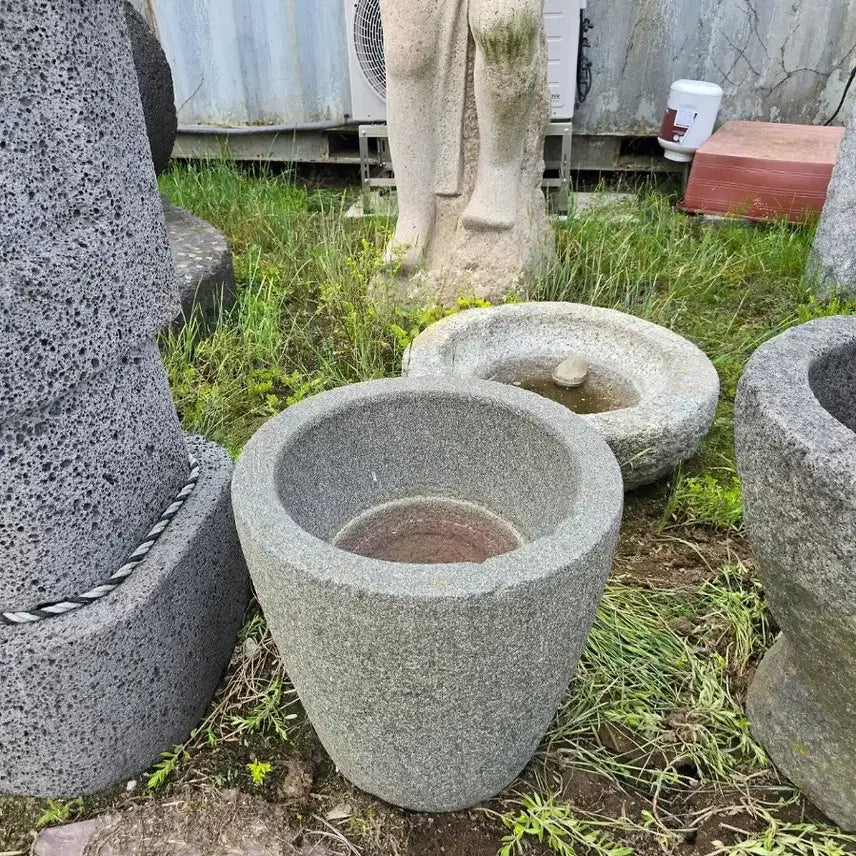 [BUNJANG] Seocheon Blue Stone Large Mortar Set of 6 / 대형 서천 청석절구 6개