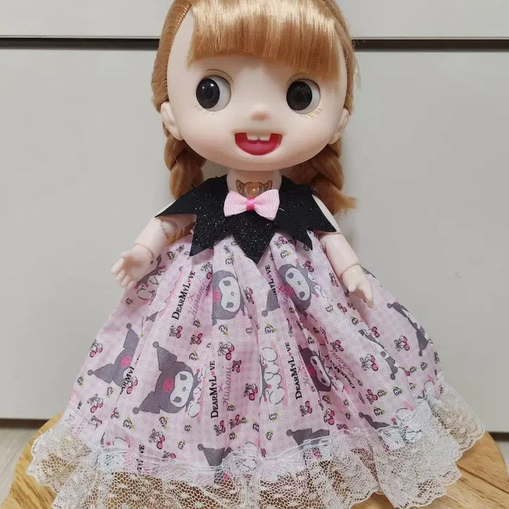 [BUNJANG] Singing Baby Doll Kuromi Pattern Pink Lace / 노래하는 베이비인형