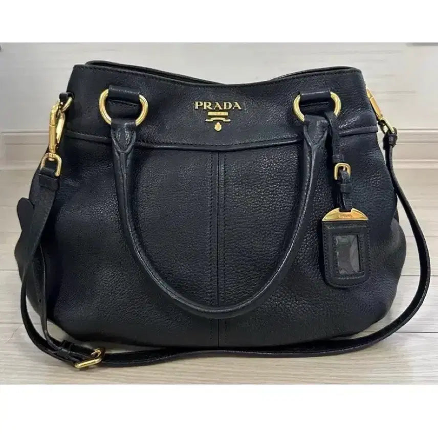 [BUNJANG] Prada Vitello Daino 2-Way Shoulder Tote Bag / 프라다 정품 비텔로 다이노 투웨이백 숄더백 토트백