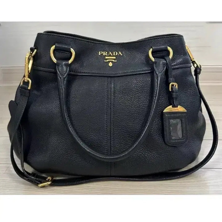 [BUNJANG] Prada Vitello Daino 2-Way Shoulder Tote Bag / 프라다 정품 비텔로 다이노 투웨이백 숄더백 토트백
