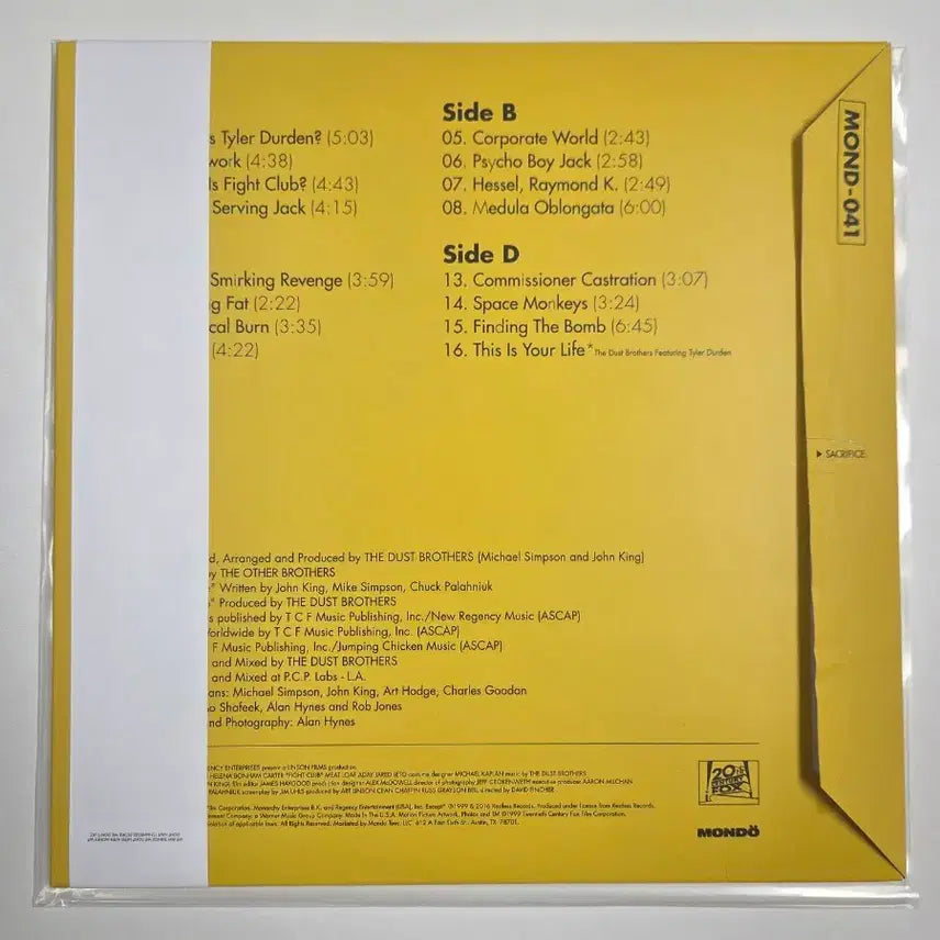 [BUNJANG] Mondo Fight Club Original Soundtrack 2LP Vinyl / mondo 몬도 파이트클럽 ost lp