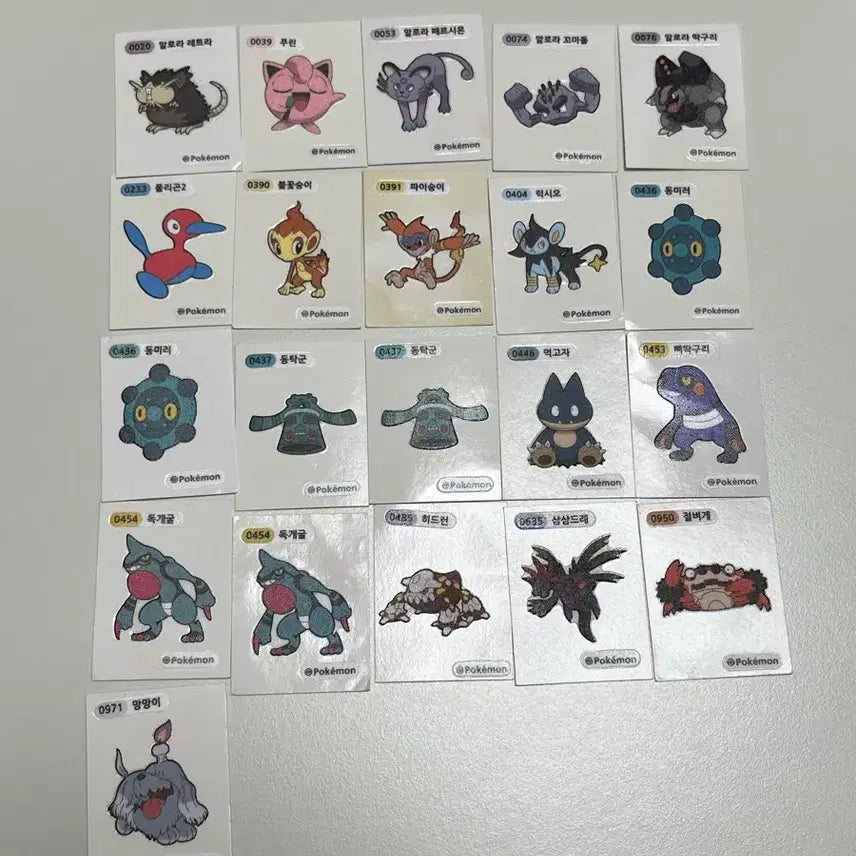 [BUNJANG] Pokemon Stickers 21-Piece Bundle Set / 포켓몬띠부씰 21개 일괄