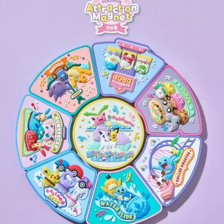 [BUNJANG] Lotte World Seongsu Pokémon Attraction Magnets (Set of 7) / 롯데월드 성수 포켓몬 어트랙션 마그넷 7종