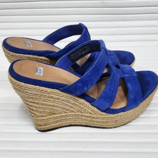 [BUNJANG] UGG Sueded Wedge Heel Sandals - Blue (240) / 어그 에스파듀 샌들 블루 스웨이드 웨지힐 샌들 240