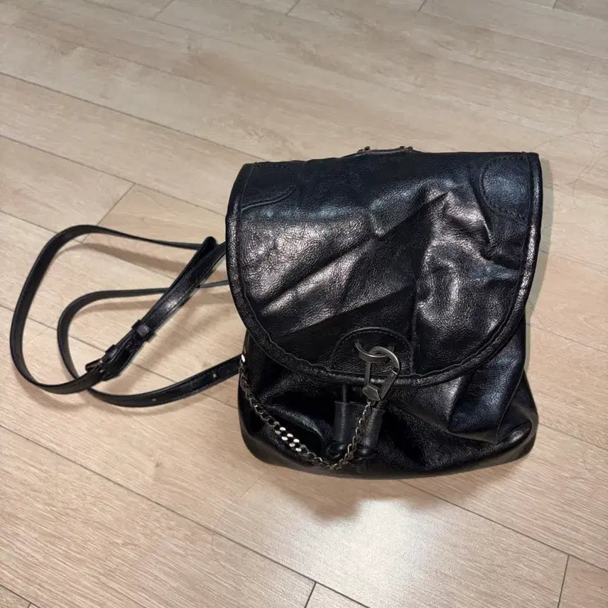 [BUNJANG] ZARA Rock Flap Backpack Black / ZARA 락 플랩 백팩