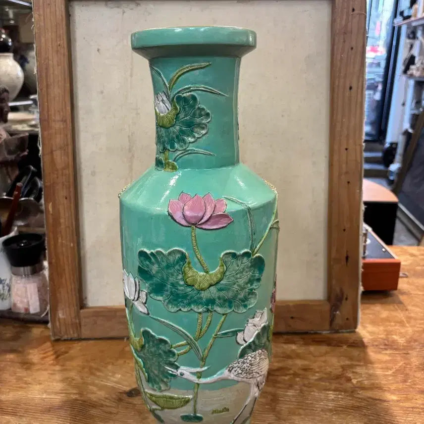 [BUNJANG] Bird and Flower Motif Embossed Vase / 화조문 양각 화병