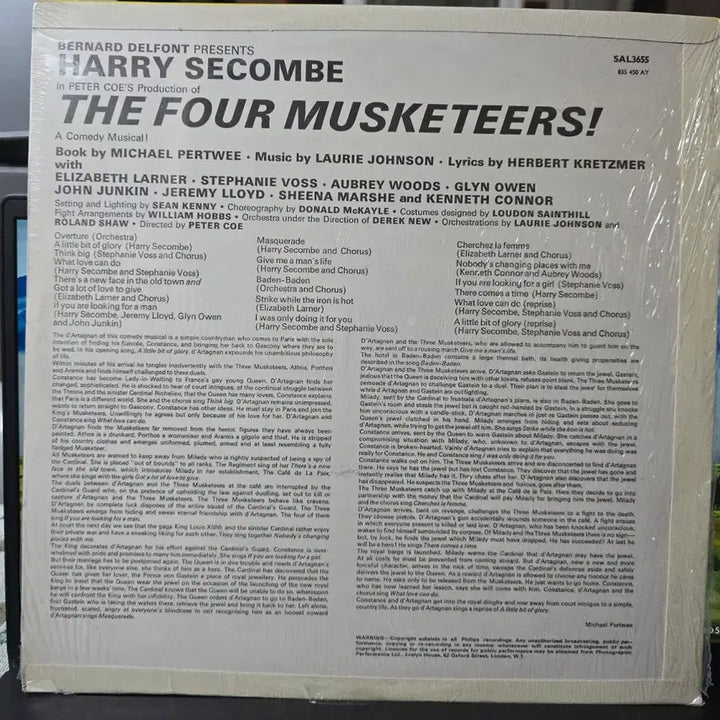[BUNJANG] The Four Musketeers! Original London Cast Recording Vinyl LP (Sealed) / 뮤지컬_Four Musketeers!(사총사)_미개봉LP(UK)