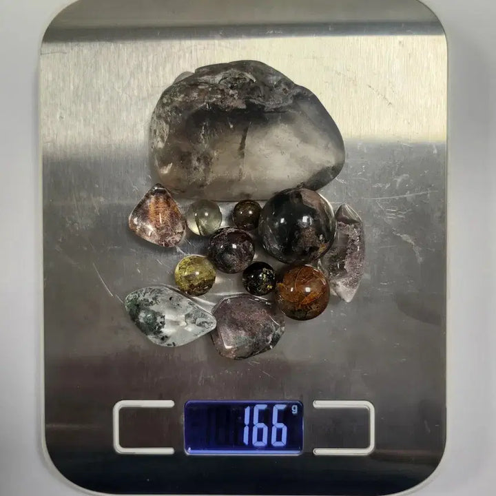 [BUNJANG] Garden Quartz Natural Mineral Tumbled Stones &amp; Spheres Collection (12 pcs) / 가든 쿼츠(정원수정) 천연광물원석 텀블스톤 및 스피어 12개 모음