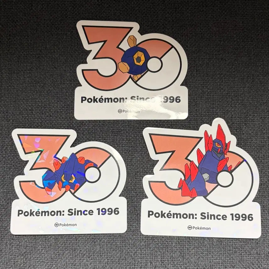 [BUNJANG] Pokemon 30th Anniversary Logo Danggul Amtr Gigagears Set / 한국한정] 포켓몬 30주년 로고 스티커 단굴 암트르 기가기어스 세트