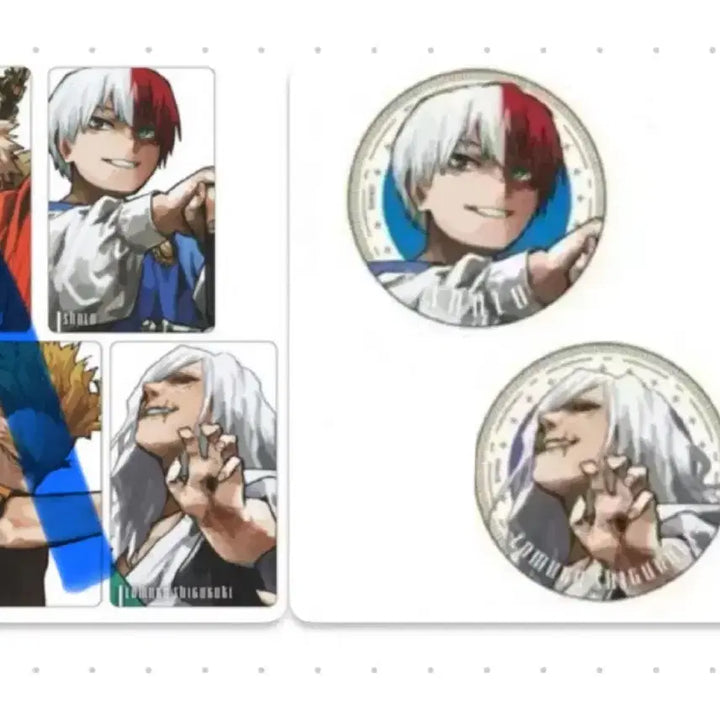 [BUNJANG] My Hero Academia Todoroki Shoto Shigaraki Photocard Can Badge Set / 나히아 히로아카 토도로키 쇼토 시가라키 신십걸 포토카드 캔뱃지