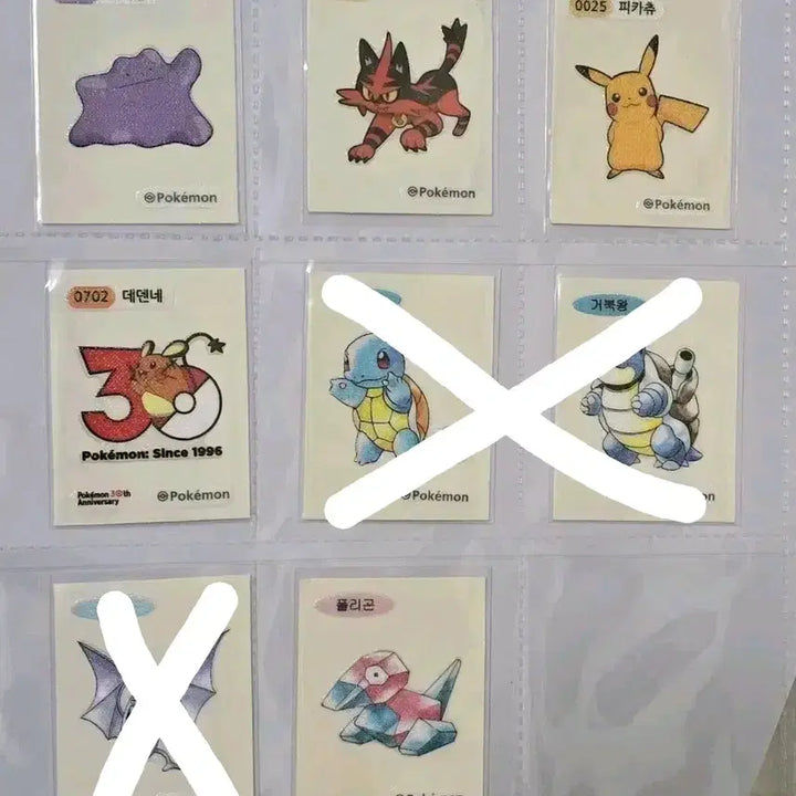 [BUNJANG] Pokemon 30th Anniversary Artwork Lenticular Stickers (Bounsweet, Charmander, Squirtle, Blastoise, Metang, Pikachu, Dedenne) / 포켓몬 띠부씰 30주년 아트워크 메타몽 피카츄 데덴네 꼬부기 거북왕