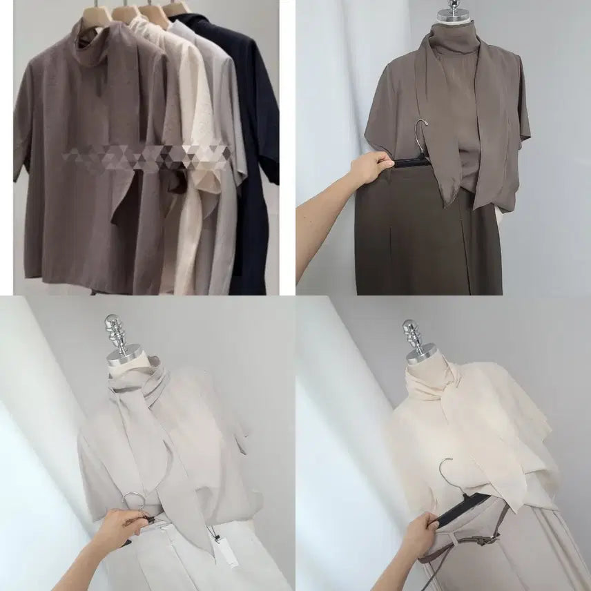 [BUNJANG] Sae Rouge Tencel Blend Scarf Blouse / 새-루즈 스카프 텐셀bl(77가능!!)