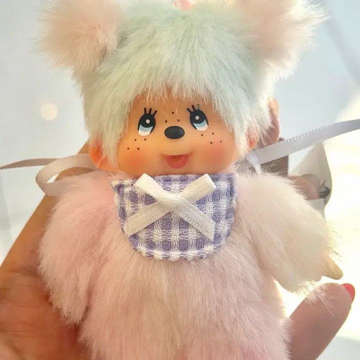 [BUNJANG] Monchhichi Tie-Dye Mini Bib (Blue) / 몬치치 타이다이+미니 용 턱받이 (블루)