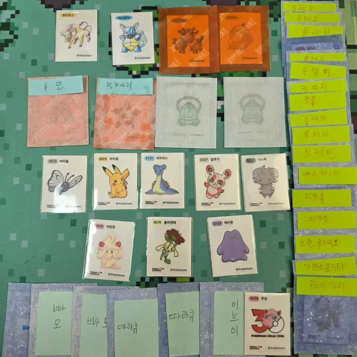 [BUNJANG] Pokemon 30th Anniversary Original Artwork Stickers / 포켓몬 30주년오리지널 아트웍 띠부씰 판매 교환