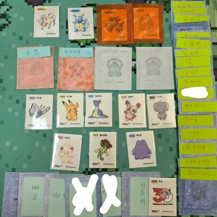 [BUNJANG] Pokemon 30th Anniversary Original Artwork Stickers / 포켓몬 30주년오리지널 아트웍 띠부씰 판매 교환