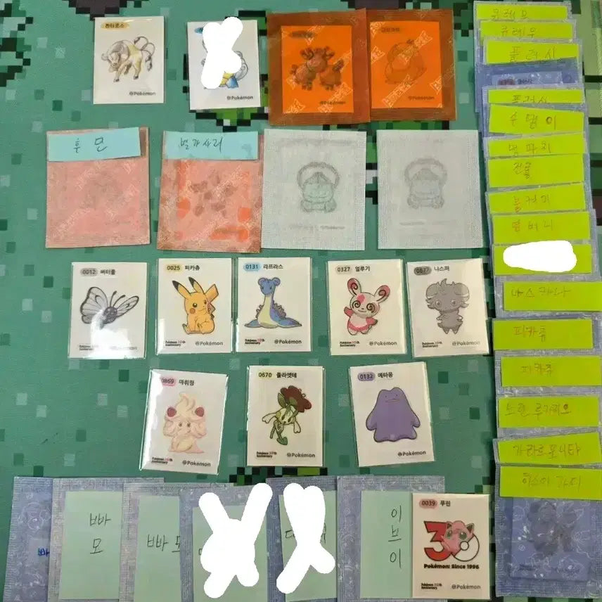 [BUNJANG] Pokemon 30th Anniversary Original Artwork Stickers / 포켓몬 30주년오리지널 아트웍 띠부씰 판매 교환