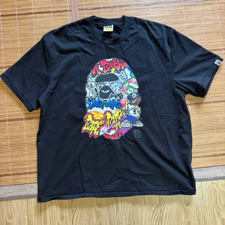 [SOLD OUT] 베이프 카모 스컬 반팔 티셔츠 블랙 오버사이즈 105XL