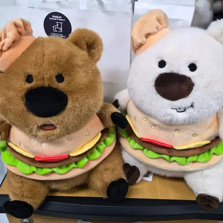 [BUNJANG] Burger Ssok Kkokeu Jjang Plush Set / 버거쏙 코커짱 인형 27cm 두개세트일괄
