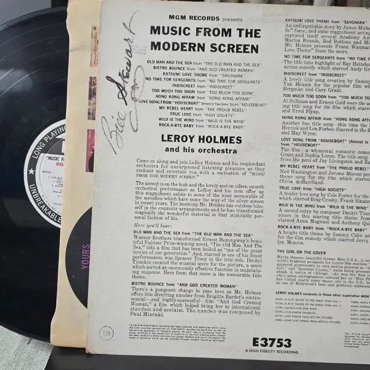 [BUNJANG] LeRoy Holmes Orchestra - Music From The Modern Screen LP (1959) / OST_리로이 홈즈 Music~Modern Screen_LP US