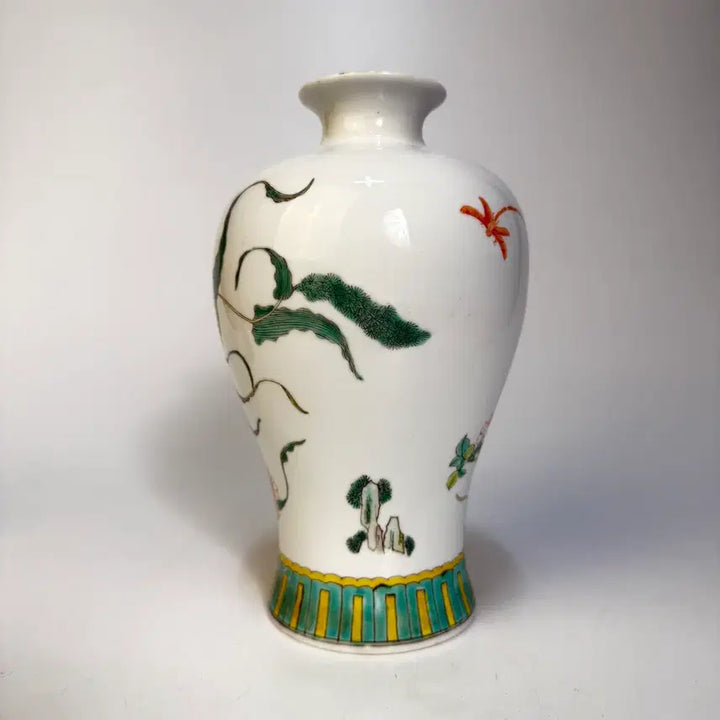 [BUNJANG] Celadon Porcelain Vase with Bird and Flower Decoration / 분채 화조문 매병