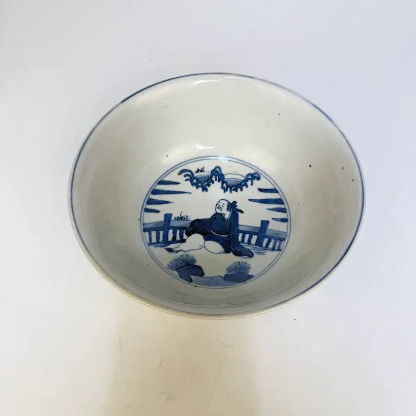 [BUNJANG] Blue and White Figure Decorated Jar / 청화 인물문 완