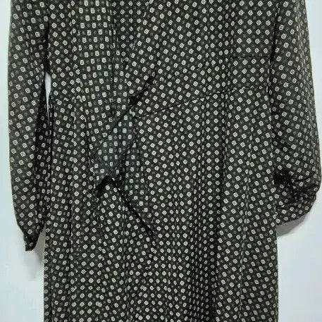 [BUNJANG] FROMCO Brown Pattern Long Wrap Dress / FROMCO 브라운 패턴 롱 랩원피스 F