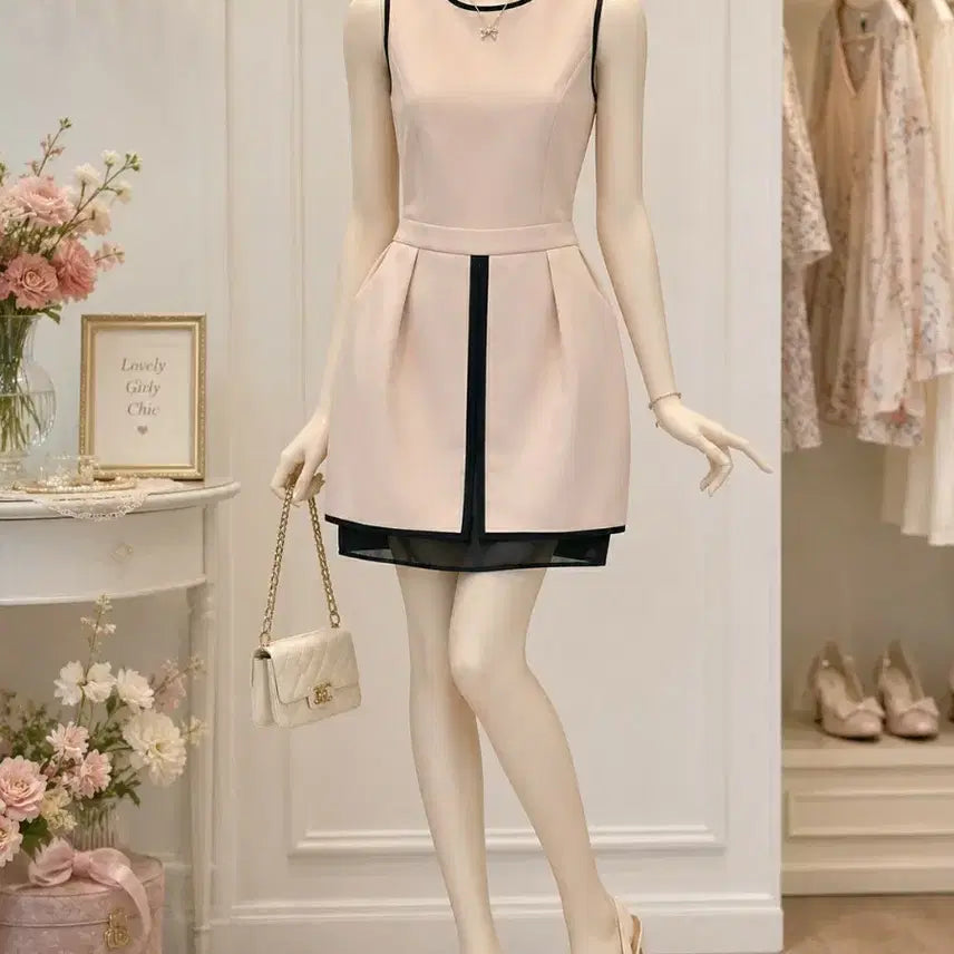 [BUNJANG] MAJE Backless Sheer Detail Mini Dress Size 36 / 마쥬 MAJE 백시스루 미니원피스 36 / 반전 백리스 배색 원피스