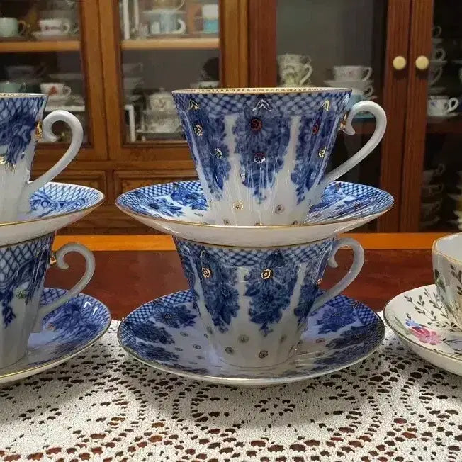 [BUNJANG] Vintage Lomonosov Tea Cup Set / (4조 가격) 빈티지 러시아 로모노소프 찻잔