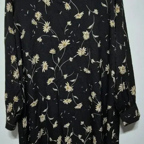 [BUNJANG] Black Flower Pattern Long Dress / 블랙 플라워 패턴 원피스 66