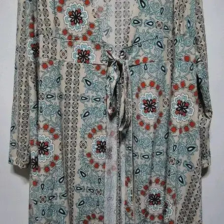 [BUNJANG] Pattern Long Cardigan Dress / 롱 가디건 패턴 롱 원피스 44~55
