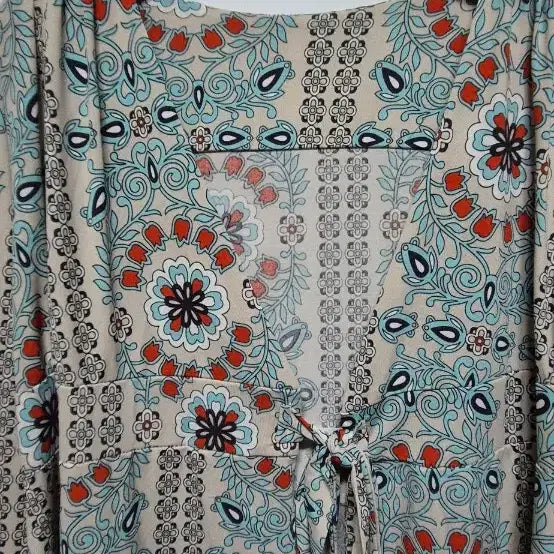 [BUNJANG] Pattern Long Cardigan Dress / 롱 가디건 패턴 롱 원피스 44~55