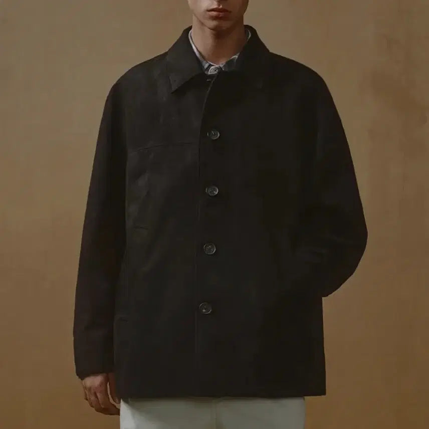 [BUNJANG] Musinsa Standard Synthetic Suede Car Coat Black / [XL] 무신사 스탠다드 신세틱 스웨이드 카코트 / 블랙