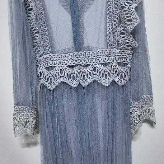 [BUNJANG] Blue Lace Mesh Dress / 레이스 망사 원피스 44