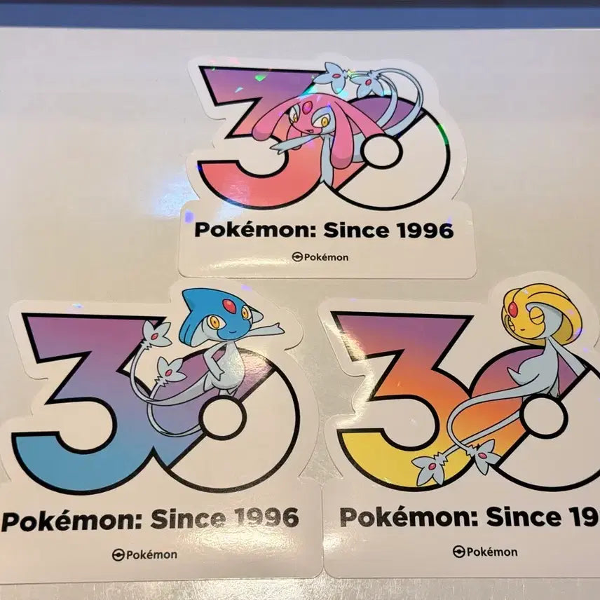 [BUNJANG] Pokemon 30th Anniversary Logo Sticker Set: Aggron, Uxie, Mesprit / 포켓몬 30주년 로고 스티커 아그놈 유크시 엠라이트