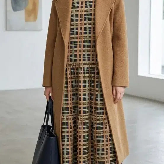 [BUNJANG] Klem Check Pattern Midi Dress Size 66 / Klem 체크 패턴 원피스 66