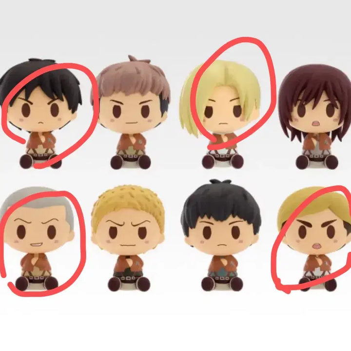 [BUNJANG] Attack on Titan Eren, Annie, Connie, Erwin Choco-No-Ko Figure / 진격의거인 에렌, 애니, 코니, 엘빈 초코노코 짐승거인은 내가 잡는다