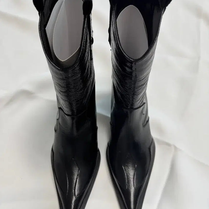[BUNJANG] Bohemian Seoul Stiletto Middle Boots Black / 보헤미안서울) 스틸레토 미들 부츠