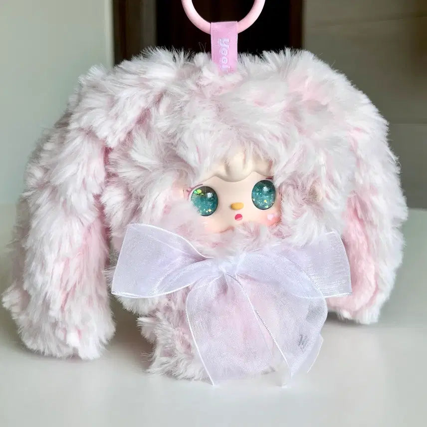 [BUNJANG] Yooki Hopping Bunny Plush Keyring - Light Pink / Yooki 유키 호핑버니 _물눈 연핑크
