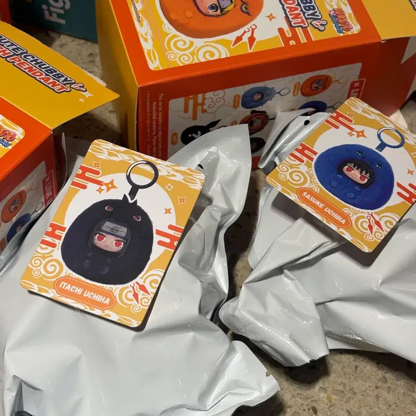 [BUNJANG] EAKI Naruto Itachi Sasuke Round Keychain Plush Figure Bundle Set (Sealed) / 미개봉일괄) EAKI 나루토 이타치 사스케 동글이 키링 누이 피규어