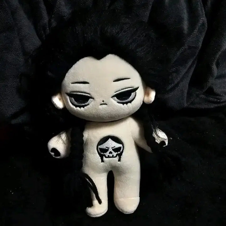 [BUNJANG] 20cm Wed. Bone Ggug Doll with Detachable Braided Headband and Gothic Rabbit Hoodie / 20cm 솜인형 웬스티 양도합니다
